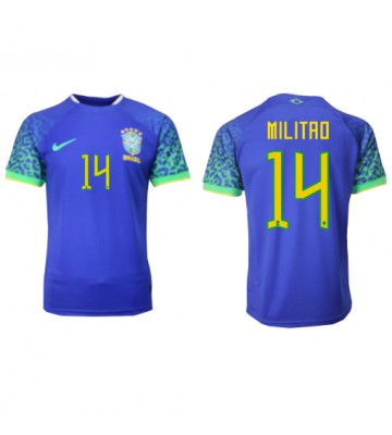 Brazylia Eder Militao #14 Koszulka Wyjazdowych MŚ 2022 Krótki Rękaw